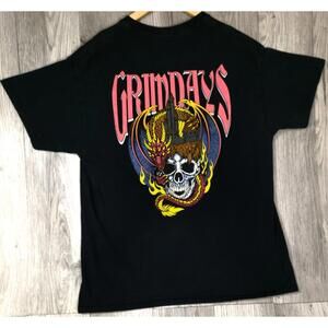 Grim Days Skull Dragon Medieval Castle T-shirt Horror Fantasy Size Large #5